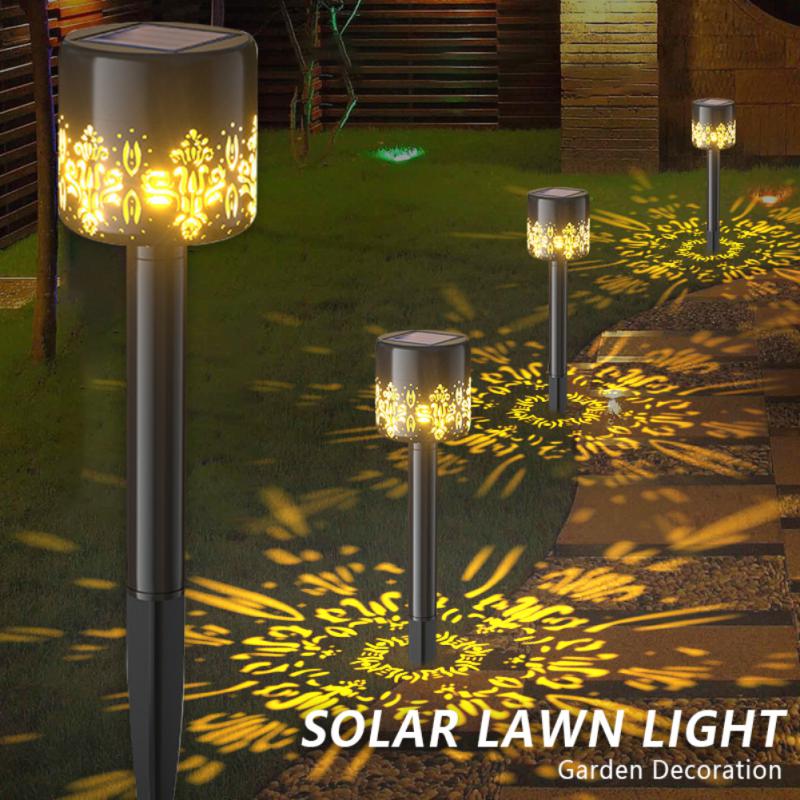태양 잔디 램프 할로우 불꽃 토치 LED 조명 프로젝션, 방수 정원 장식 풍경 안뜰 마당 야외 액세서리